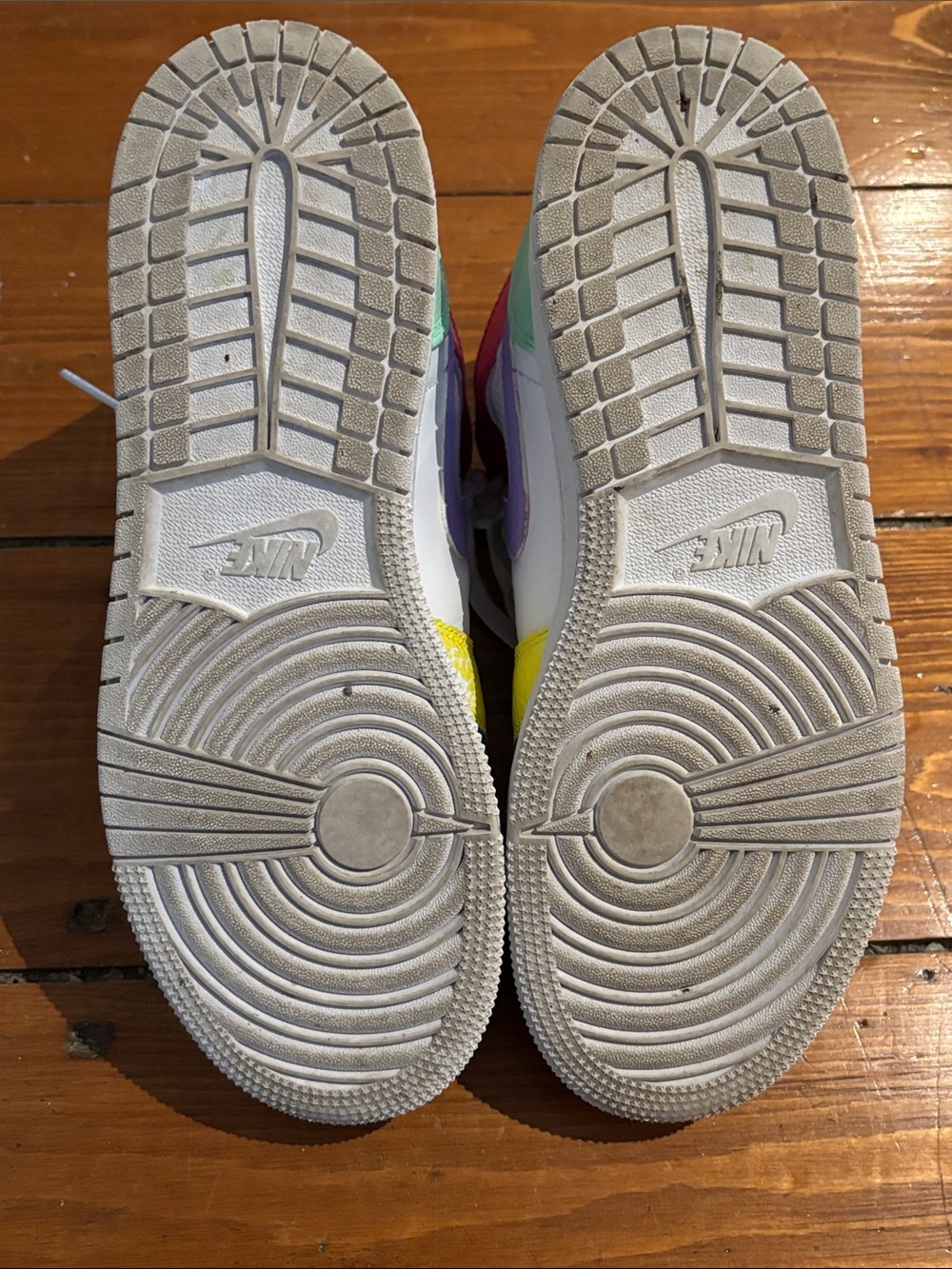 Nike Kids Multicolor Mid-Top Sneakers - White, Pink, Blue, Yellow, Green - Picture 6 of 11